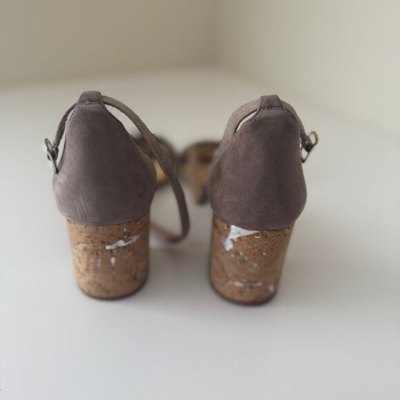 Alexandre Birman Vicky-chiara knot Sandals cork block heel Size 41 in taupe - Picture 3 of 15
